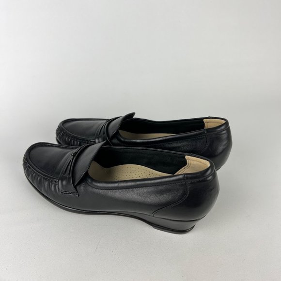 SAS Easier Comfort Shoes Tripad Slip On Loafer Black Leather size 9S Slim - Picture 7 of 16
